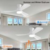 OMYU 42 inch Flush Mount Ceiling Fans with Lights, Dimmable,