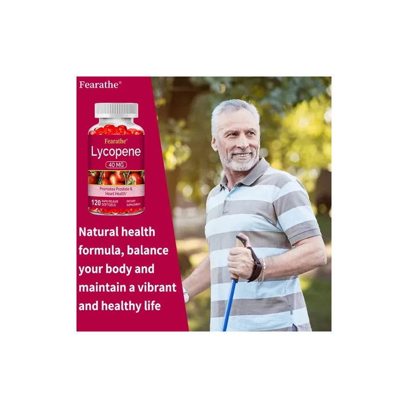 Cápsulas Blandas De Licopeno Fearathe De 40 Mg, 120 Cápsulas