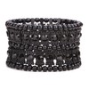 Angel Jewelry Women's Multilayer Crystal Stretch Bracelet 2 Row (black)