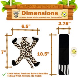 Stuffed Animal, Plush Toys, Leopard & Koala Plush Hybrid, Attaches to Armband, Safer Alternative to Animal Slap Bracelet, (Flash)