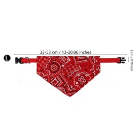 LATRAT Adjustable Triangle Bandana for Pets, Dog Scarf, Red, Polyester, Large