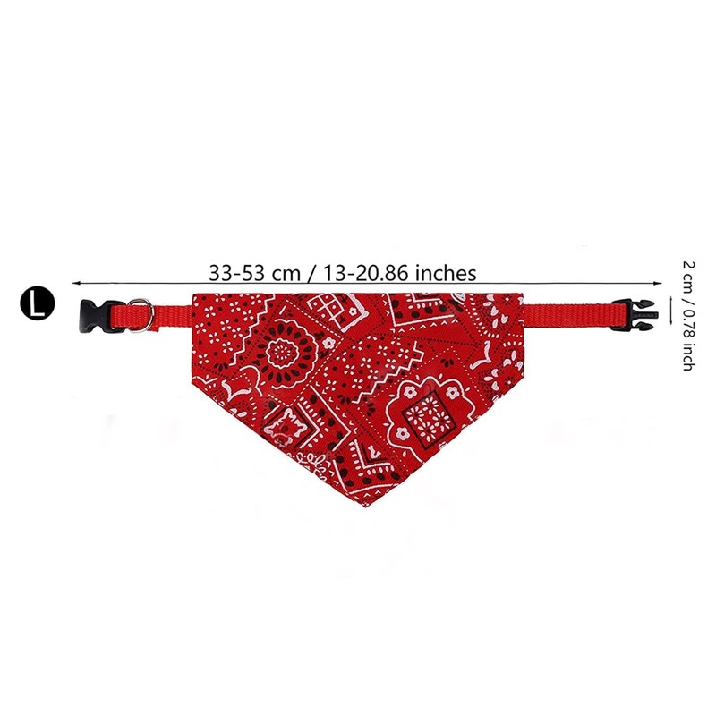 LATRAT Adjustable Triangle Bandana for Pets, Dog Scarf, Red, Polyester,