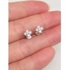 Unbranded 925 Sterling Silver Small Cz Flower Stud Earrings 5mm
