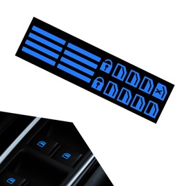 Shakas Car Switch Window Button Stickers, Night Safety Luminous Lifter Modification Sticker, Quick Identification Car Door Button Decal, for Most Cars Interior Portable Decoration (Fluorescence Blue)