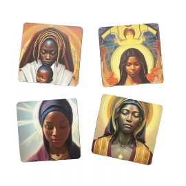 Black Virgin Mother Mary Christmas Magnet Gift Set Afrocentric Africa Holy Bible