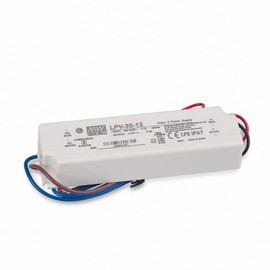 Mean Well LPV-35-12 Switching Power Supply 12 V / 3 A / 36 W IP67 LED Transformer for LED Lighting White