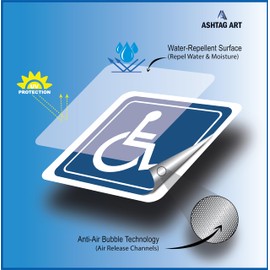 Premium Handicap ADA Complaint Signs [Pack of 6] - Vinyl Handicap Accessible Sticker Ideal for Wheelchair Person [3 x 3 Inches]