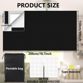 TopBine Blackout Curtains for Bedroom，59.06 in*78.74 in Portable Blackout Blinds，Temporary Blackout Shades for Windows, Light Blocking Heat Control Removable Cling for Home, Black