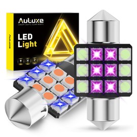 AULUXE 31mm CAN-Bus LED Festoon Bulbs (DE3175/DE3021) - Cool White/Ice Blue/Purple Switchback, Tri-Color Interior Lights for Map, Dome, Door, Trunk & Glove Box Lights