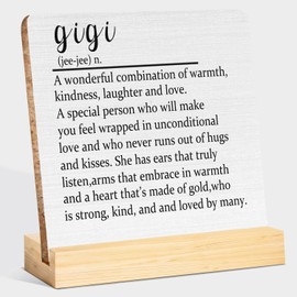 OVAcational Gigi Gifts Wooden Sign, Best Grandma Gifts from Grandkids, Gigi Definition Wood Plaque Signs for Home Desk Tabletop Shelf Decor