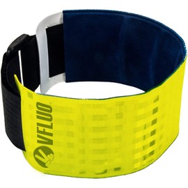 VFLUO ARMTECH™, Retro reflective + Fluorescent armband, adjustable and elastic, Night and day visibility, for motorcycle/Scooter/Bike/Pedestrian, Fluo yellow