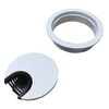 Gloss White Metal Cable Grommet | 2 Piece "Lock in"