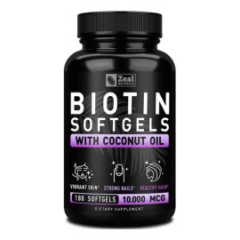 Zeal Naturals Biotin 10000mcg Para Cabello 180 Caps                                                                                                   