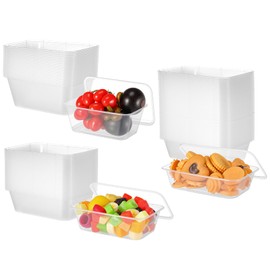 Bokon 100 Pcs Plastic Meal Prep Container with Lid Disposable Clear Lunch Containers Stackable Food Storage Container Box Spill Proof for Salad Snack Microwave Dishwasher Freezer Safe (Multiple Sizes)