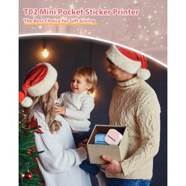 COLORWING T02 Thermal Sticker Printer, Print Pods Mini Printer, Bluetooth Wireless Inkless Printer for Scrapbook and Journal, Compatible with Android and iOS - Pink