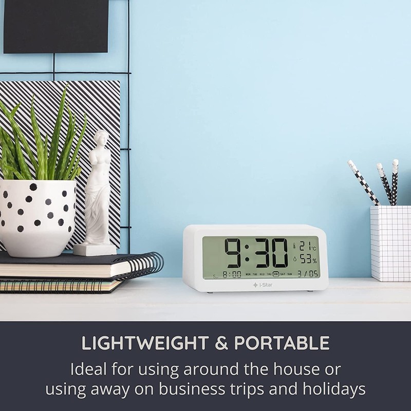 i-Star Digital Alarm Clock With Temperature Clear Large Digit LCD