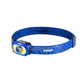 NEBO MYCRO 550+ Rechargeable Headlamp | 550 Lumens, 7 Light Modes, Water Resistant, Detachable Hat Clip, Super Bright Head Lamp for Camping & Hiking, Includes USB Charging Cable – Blue