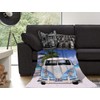Large Original Volkswagen Fleece Blanket VW Bulli T1 Blue 130