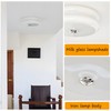 Bofea-Nordic Bedroom Circular Lamp Ceiling, Milk White Glass LED Round