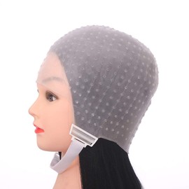 FRCOLOR Gorro de Silicona para Resaltar El Cabello, Gorra de Silicona Reutilizable para Resaltar El Cabello Con Aguja, Herramientas Profesionales para Peinar para Teñir El Cabello, Sombrero de Tinte d