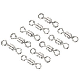 PATIKIL Fishing Barrel Swivels, 40 Pack 17LBS Copper Rolling Hook Line Connector Terminal Tackle for Saltwater Freshwater Fishing, Silver