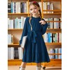 Arshiner Kids Dress Fall Long Sleeve Formal Tween Casual Flowy