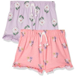 Gerber Baby Girls' 2-Pack Pull-On Shorts, Pink Floral