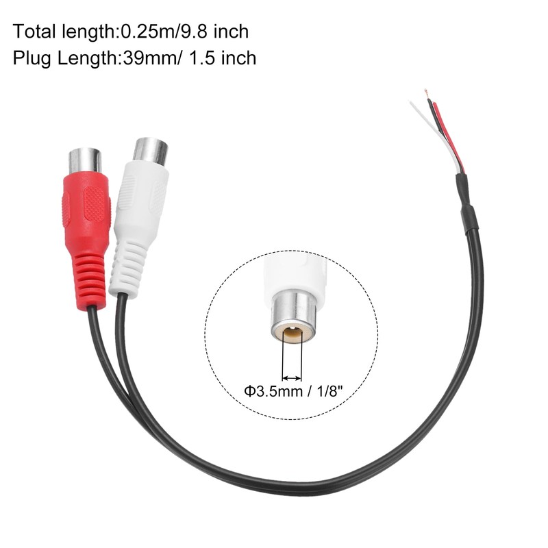 MECCANIXITY Speaker RCA Female Plug Jack to Bare Wire Open