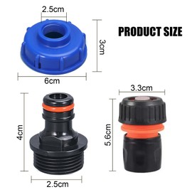Okaywork Water Tank Filling Adapter, S60 x 6 becomes 6-Point Filament, Motorhome Caravan Water Connection Accessories, Filling Adapter Compatible with Gardena (Base Set, Adapter for Fuel Cap IG60