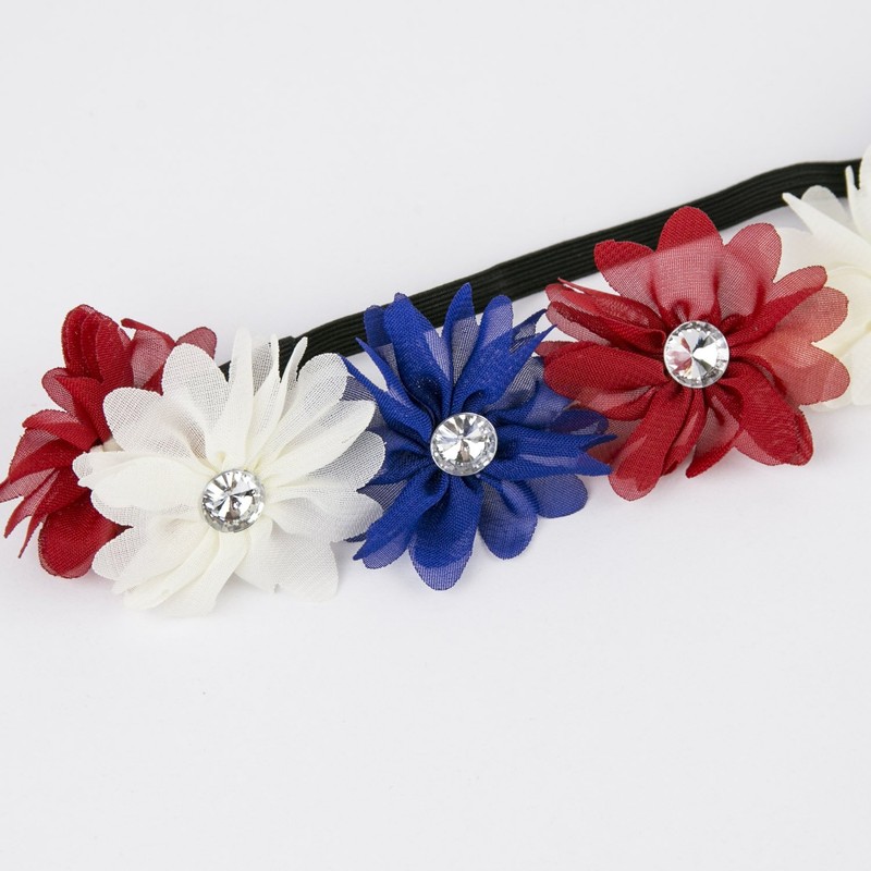 LUX ACCESSORIES Red White Blue American Flag 4th of July