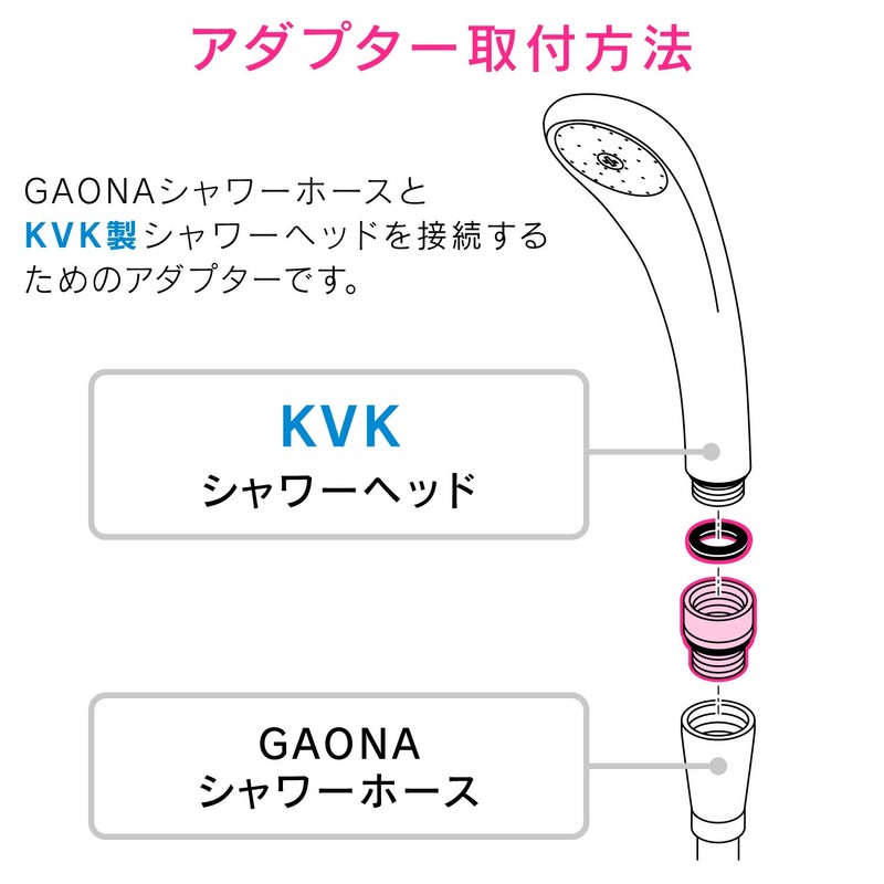 Gaona Shower Head Adapter for GAONA KOREAN GA-FW021 KVK