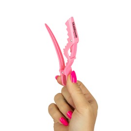 Trademark Beauty Sectioning Hair Clips For Styling and Hair Coloring, Double Hinged, Alligator Hair Clips, Hair Accessories For All Hair Lengths and Types, 6 Pack, Pink