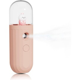 ,  Eyelash Nebulizer    Cool Mist Steamer Handy Mist Sprayer Moisturizing & Hydrating for Skin Care, Makeup, Eyelash Extensions, USB Rechargeable - Green - Color: Pink Color