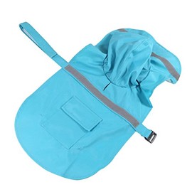 Creation Core Outdoor Pet Puppy Dog Lightweight Breathable Adjustable Waterproof Leisure Raincoat Jacket with Reflective Strip(Light Blue,SM)