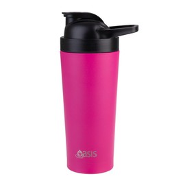 Oasis Stainless Steel Double Wall Insulated Protein Shaker 700 ml - Fuchsia