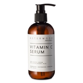 Asterwood Naturals Face Serum Vitamin C with Hyaluronic Acid, Anti Aging, Anti Wrinkle, Vitamin C Serum for Face Dark Spots, Eye Serum, Facial Skin Care Products, Classic Formula Pump Bottle (8 oz)