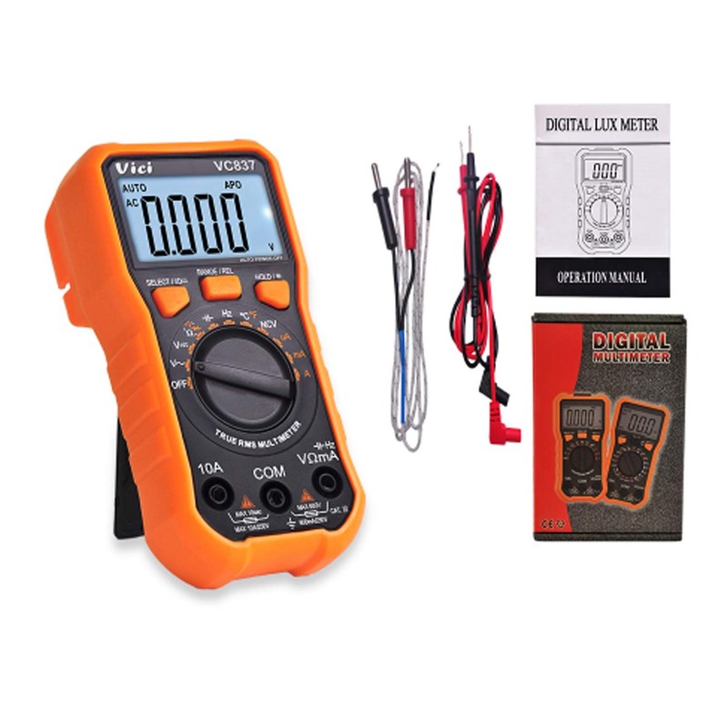 Digital Multimeter VC837 Function NCV DMM RMS 3 5/6 Auto