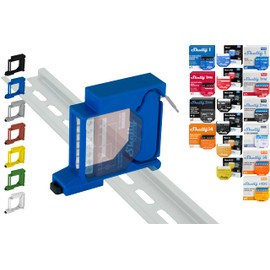Shelly DIN Rail Holder for 16 Shellys: 1 Gen3, 1PM Gen3, 2PM Gen3, i4 Gen3, Plus 1, Plus 1PM, Plus 2PM, Plus i4, Plus 0-10V Dimmer, Wave 1, Wave 1PM, Wave 2PM, Wave Shutter, Wave i4 (Blue)