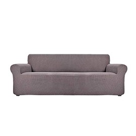 U-NICE HOME Stretch Oversized Sofa Slipcover 1-Piece Couch Sofa Cover Furniture Protector Little Check Jacquard Extra Large Sofa Cover (XL,Dark Grey)