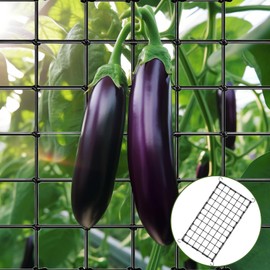 AROMUJOY Scrog Net 1 Piece, 120 x 120 cm Elastic Plant Net with 4 Hooks, Trellis Net for Climbing Plants, Cucumbers, Grow Tent Net for Vegetables, Fruits, Flowers