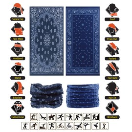 VANCROWN Neck Gaiter Headband Headwear Head Wrap Face Mask Magic Scarf Bandana for Men and Women