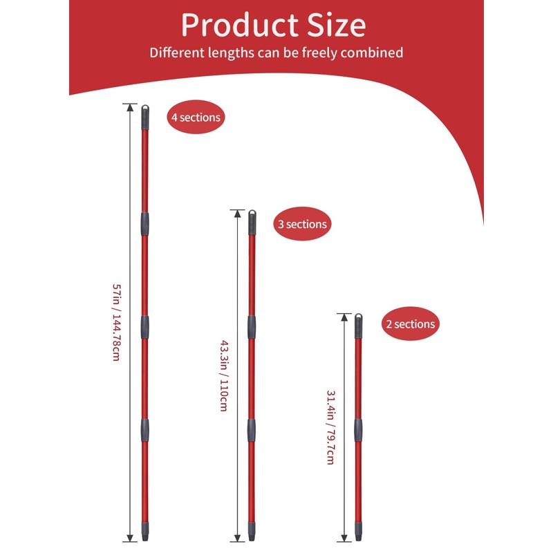 XINSHIKEJI 1 Pack Spin Mop Handle Replacements Compatible with Vileda