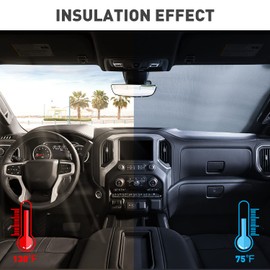 Voodonala for Chevy Silverado 2014-2018 Windshield Sunshade Truck Window Sun Shade Foldable Sun Visor Compatible with Chevy Silverado 2014-2018…