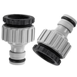 2 Pack 3/4 inch and 1/2 inch BSP 2in1 Plastic Outdoor Graden Hose Tap Connector Threaded Faucet Adapter,Kitchen Hose Pipe Connector Threaded Faucet Adapte