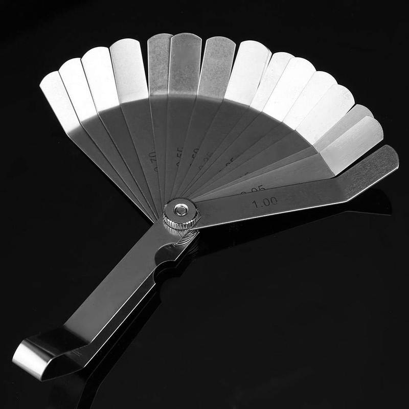 Offset Feeler Gauge Stainless Steel 16-Piece Blade Feeler Gauge 0.05-1.00