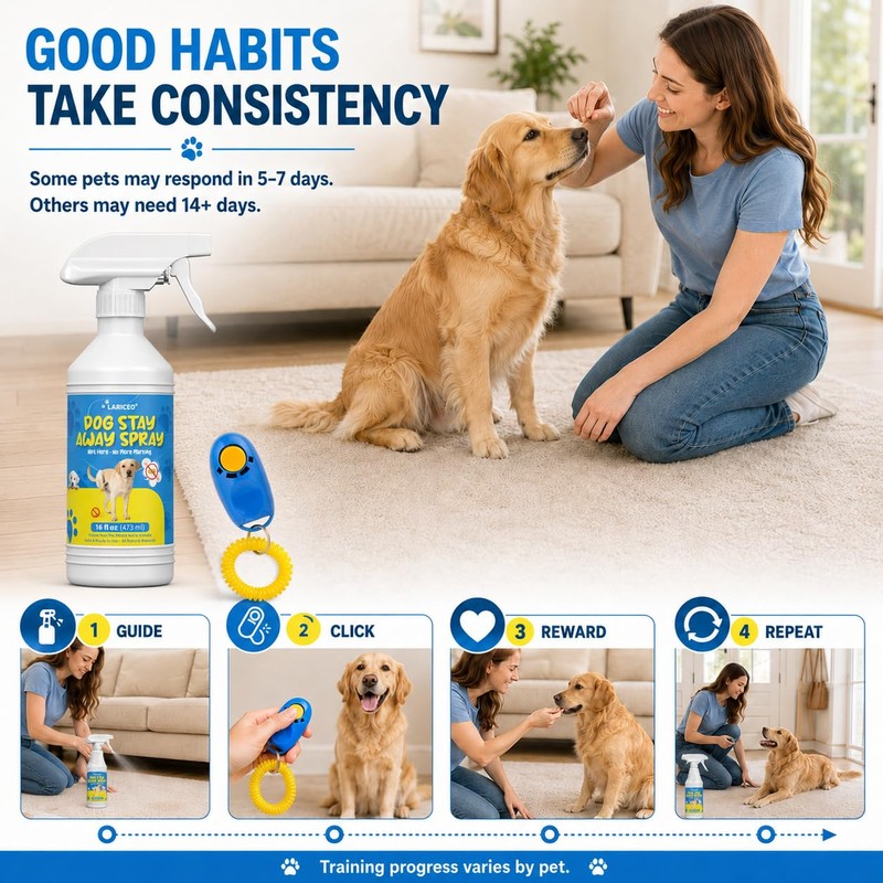LARICEO Dog Training Area Support Spray for Rugs and Furniture,