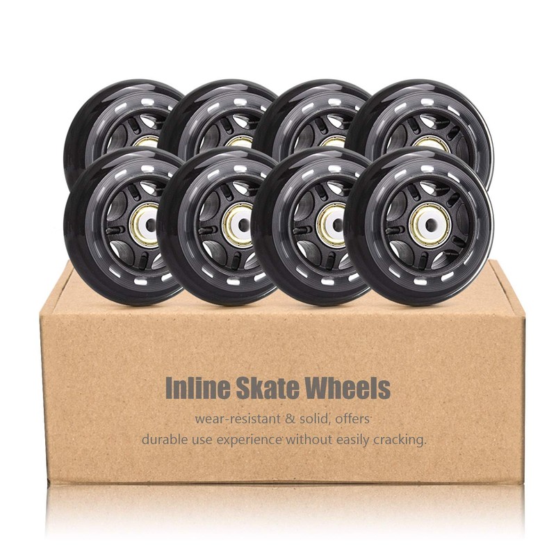 TOBWOLF 8 Pack 76mm 84A Inline Skate Wheels with ABEC-7