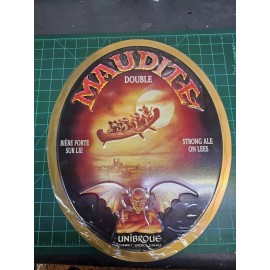 Unibroue MAUDITE  18X14" Metal Beer Sign Man Cave  Tin Tacker