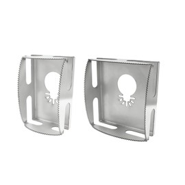 Biaungdo Square Slot Cutter, 2 Pcs Stainless Steel Outlet Cutout Multi-Tools Carving One Step in Place Oscillating Milling Cutter for Drywall/Plastic Metal/Wood/Electrical Box(Silver)