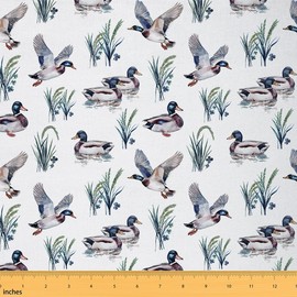 Jejeloiu - Tela de pato de Mallard de The Yard, tela de tapicería de 2 yardas para niños, niñas, adolescentes, animales salvajes, tela para proyectos de bricolaje en el hogar, decoración impermeable